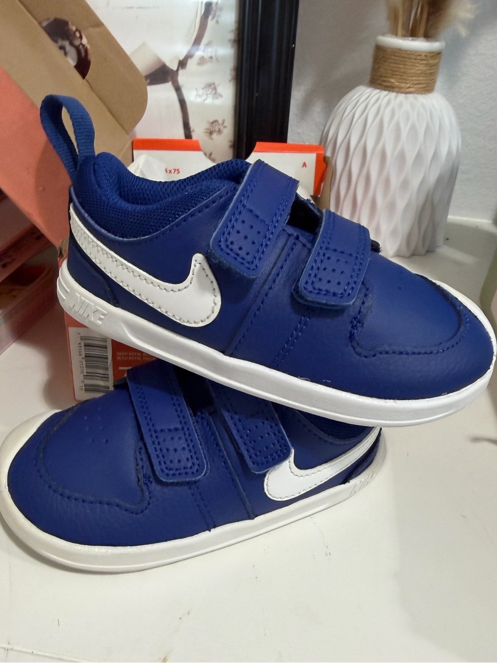 Nike Toddlers' Royal Blue and White Hook-and-Loop Sneakers